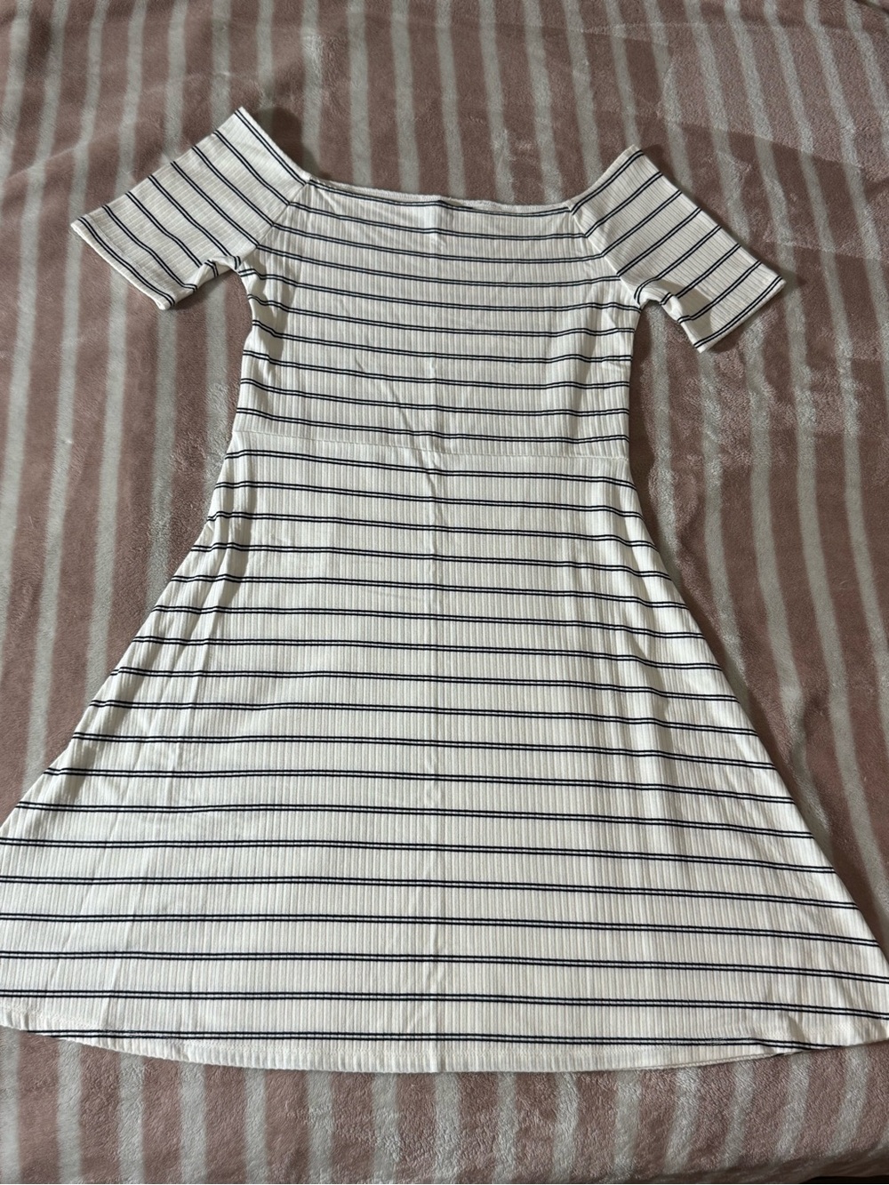 Aeropostale White Dress with Black Stripes